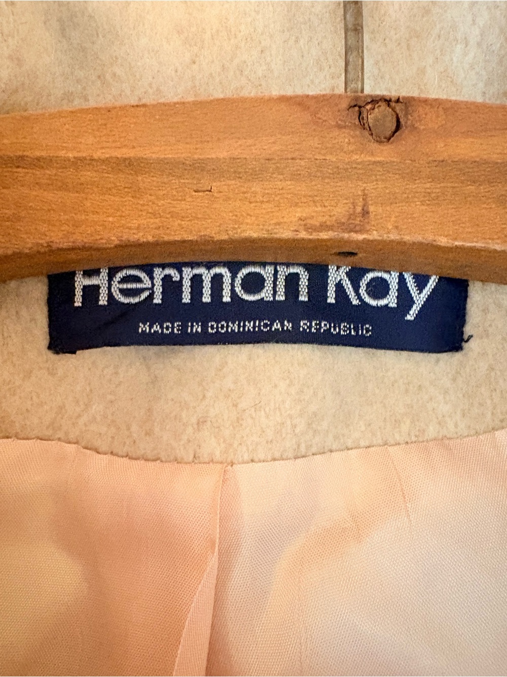 VINTAGE Herman Kay cream/tan Women's Pea Coat (size 16)